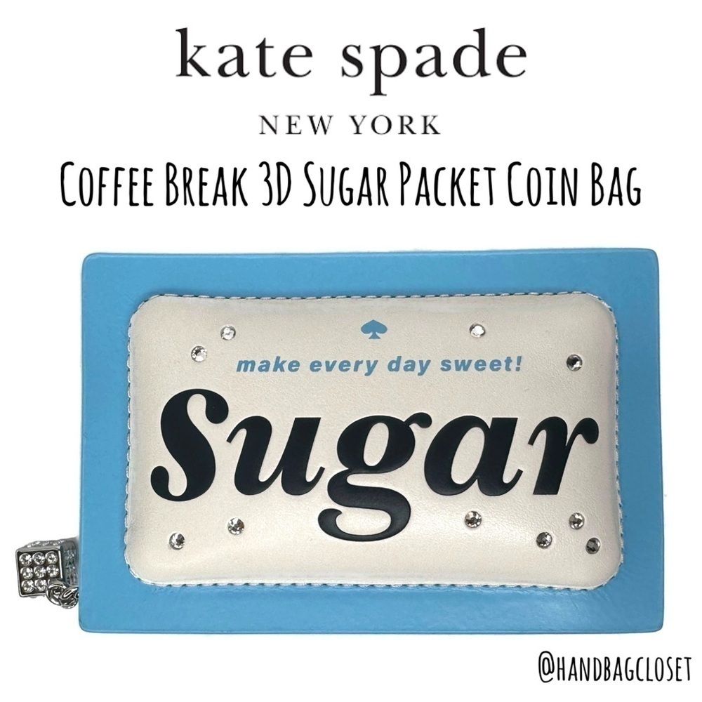 Kate Spade Coffee Break 3D Sugar Packet Small Card Holder Or Coin Bag